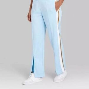 Women's Track Pants Light Blue With Zippers On Bottoms Size Small By Wild Fable
